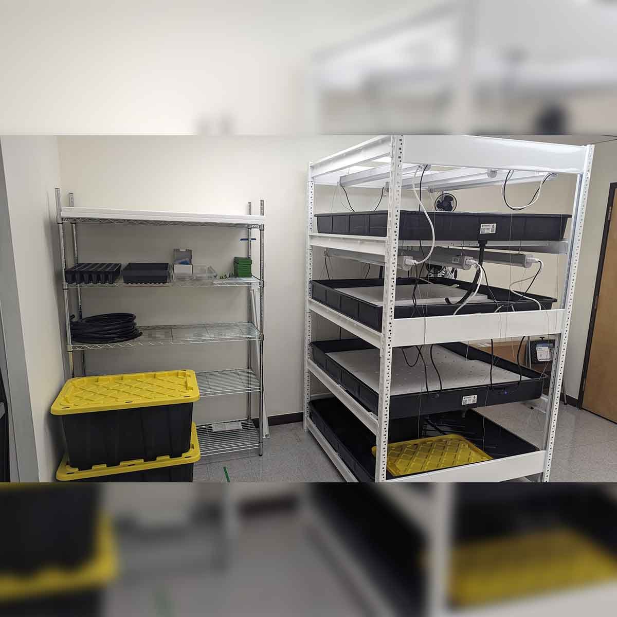 Hydroponic growing equipment at the Sensory Pathway Center